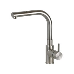 Stainless steel kitchen sink mixer with pull-out shower Pollini Acqua Design AK0063