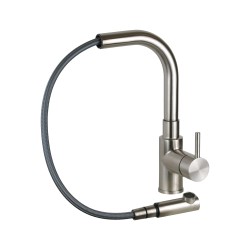 Stainless steel kitchen sink mixer with pull-out shower Pollini Acqua Design AK0063