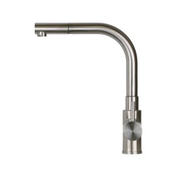 Stainless steel kitchen sink mixer with pull-out shower Pollini Acqua Design AK0063