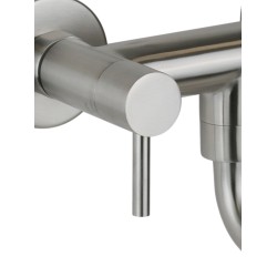 Wall mounted stainless steel kitchen sink mixer with low swivel spout Pollini Acqua Design AP5585