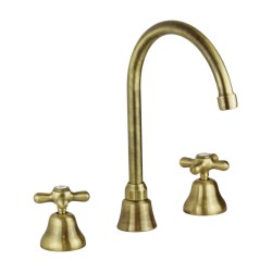 Robinet de lavabo 3 trous avec bec haut de couleur bronze Gattoni Calypso 1109350V0
 Couleurs-Bronze Vidage automatique-Vidage automatique 1"1/4