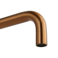 Wall mounted kitchen sink mixer in brushed copper PVD stainless steel with swivel spout Pollini Acqua Design AP2071R