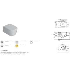 Inodoro suspendido en cerámica blanca brillo 54 x 36 cm Ceramica Globo LALITA LTS02BI