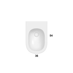 Glossy white ceramic bidet wall-hung installation 54 x 36 cm Ceramica Globo LALITA LTS09BI