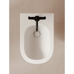 Glossy white ceramic bidet wall-hung installation 54 x 36 cm Ceramica Globo LALITA LTS09BI