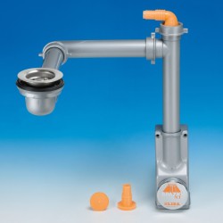 Kit siphon pour évier de cuisine avec évacuation mini basket gattinara, sortie Ø40 Lira SPAZIO 1NT 9.1289.16