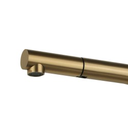 Brushed gold PVD stainless steel kitchen sink mixer with pull-out shower Pollini Acqua Design NF0004C