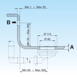 Piletta di scarico BASKET con azionamento remoto e troppo pieno Ø2" Gas LIRA 1755.672