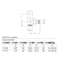 Detentor de ángulo de gas 1/2" color cobre antiguo Arteclima 11112MR