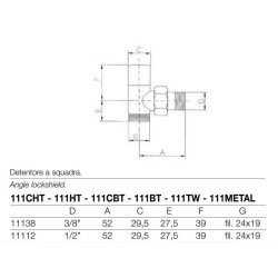 Set valvola e detentore per termoarredo in colore rame connessione 1/2" Gas Arteclima KITVAL1MR