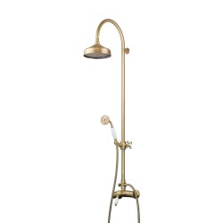 Colonna doccia con soffione da Ø202 mm e deviatore in colore bronzo Gattoni Orta Old KT125/27VB.OLD