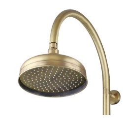 Colonna doccia con soffione da Ø202 mm e deviatore in colore bronzo Gattoni Orta Old KT125/27VB.OLD